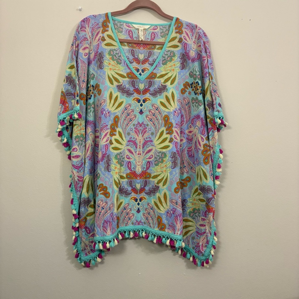 Matilda Jane Paisley Capeside Swim Poncho Coverup Medium